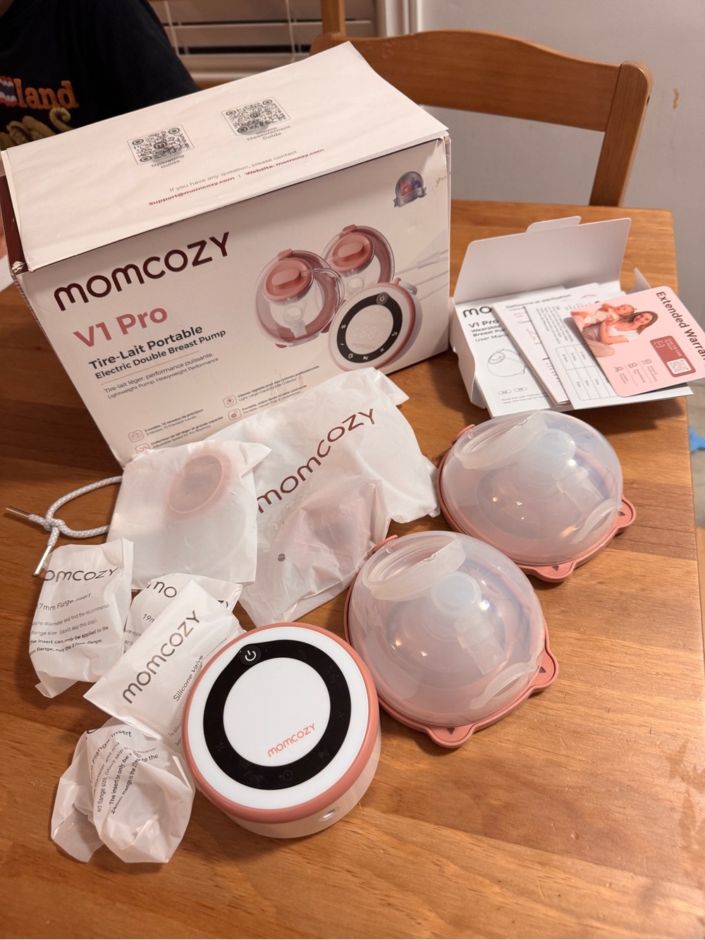 Momcozy V1 Pro Portable Electric Breast Pump - Pink